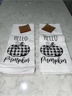 Hello Pumpkin Kitchen Towels Set of 2